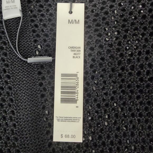 T Tahari Womens Cardigan Open Front Medium Long Vest Sleeveless Knit Minimalist - Picture 8 of 10
